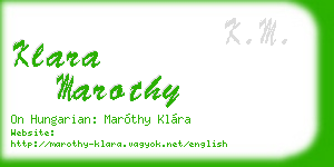 klara marothy business card