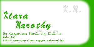 klara marothy business card